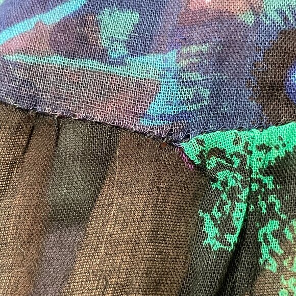 Vintage Broomstick Skirt Colorful‎ Cotton Boho Hippie Festival Elastic Waistband - Picture 9 of 13